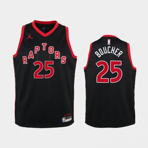 Youth 2020-21 Toronto Raptors #25 Chris Boucher Black Statement Jersey