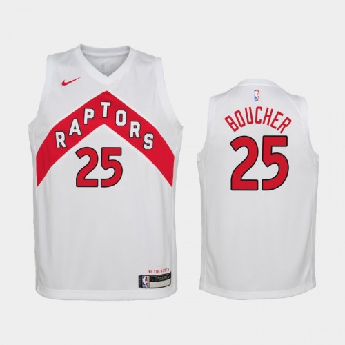 Youth 2020-21 Toronto Raptors #25 Chris Boucher White Association Jersey