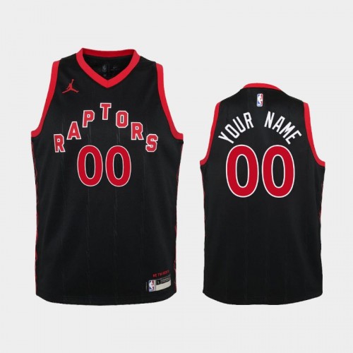 Youth 2020-21 Toronto Raptors #00 Custom Black Statement Jersey