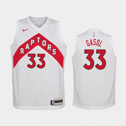 Youth 2020-21 Toronto Raptors #33 Marc Gasol White Association Jersey