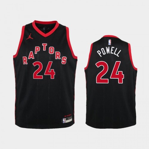 Youth 2020-21 Toronto Raptors #24 Norman Powell Black Statement Jersey