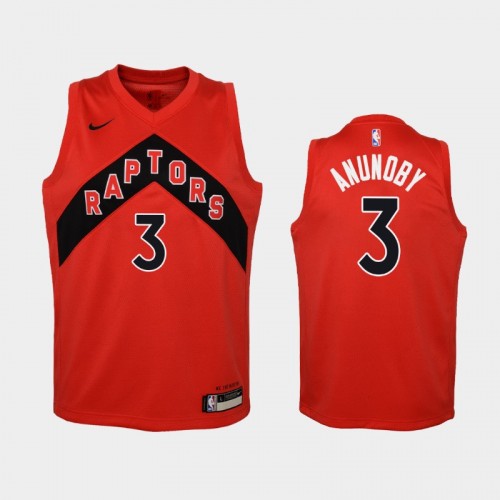 Youth 2020-21 Toronto Raptors #3 OG Anunoby Red Icon Jersey