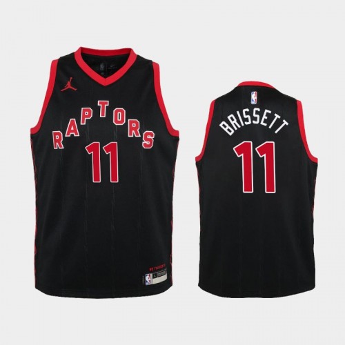 Youth 2020-21 Toronto Raptors #11 Oshae Brissett Black Statement Jersey