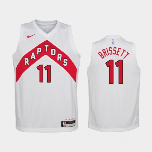 Youth 2020-21 Toronto Raptors #11 Oshae Brissett White Association Jersey