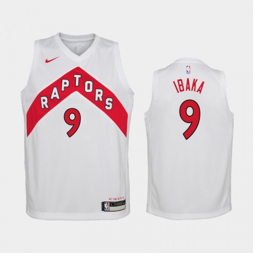 Youth 2020-21 Toronto Raptors #9 Serge Ibaka White Association Jersey