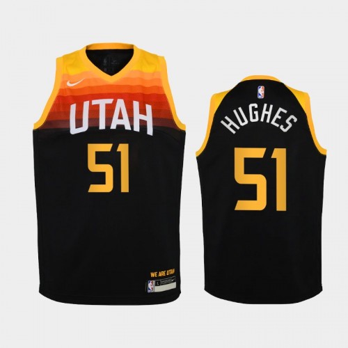 Youth 2020-21 Utah Jazz #51 Elijah Hughes Black City Jersey