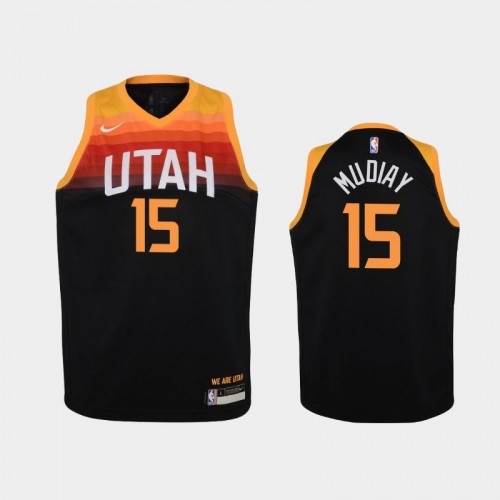 Youth 2020-21 Utah Jazz #15 Emmanuel Mudiay Black City Jersey