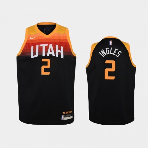 Youth 2020-21 Utah Jazz #2 Joe Ingles Black City Jersey