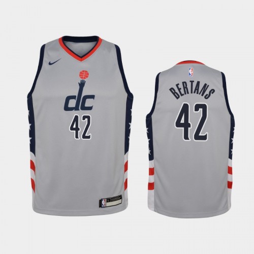 Youth 2020-21 Washington Wizards #42 Davis Bertans Gray City Jersey