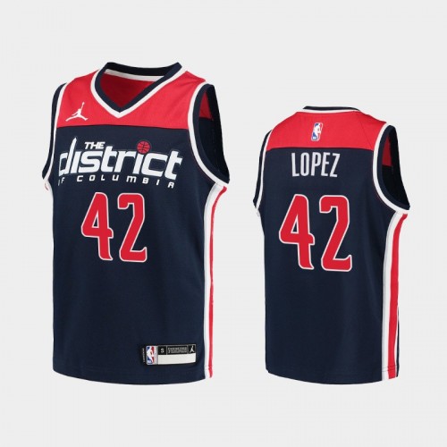 Youth 2020-21 Washington Wizards #42 Robin Lopez Navy Statement Jumpman Jersey