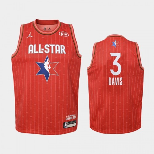 Youth 2020 NBA All-Star Game Los Angeles Lakers #3 Anthony Davis Western Conference Jersey - Red