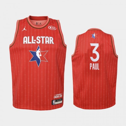 Youth 2020 NBA All-Star Game Oklahoma City Thunder #3 Chris Paul Western Conference Jersey - Red