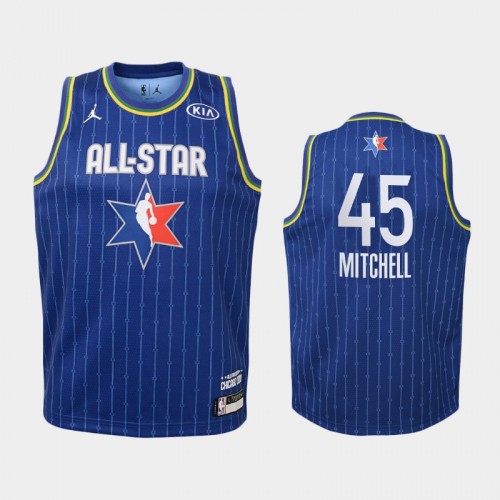 Youth 2020 NBA All-Star Game Utah Jazz #45 Donovan Mitchell Western Conference Jersey - Blue