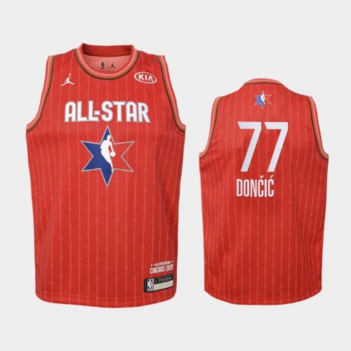 Youth 2020 NBA All-Star Game Dallas Mavericks #77 Luka Doncic Western Conference Jersey - Red