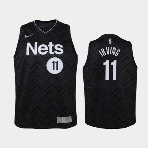 Youth 2021 Brooklyn Nets #11 Kyrie Irving Black Earned Jersey