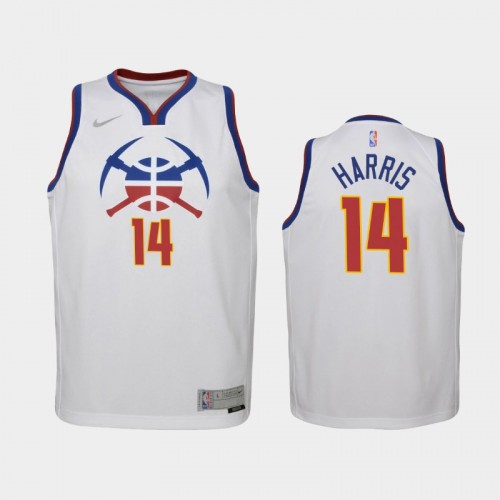 Youth 2021 Denver Nuggets #14 Gary Harris White Earned Jersey