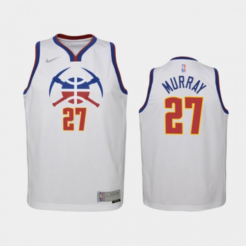Youth 2021 Denver Nuggets #27 Jamal Murray White Earned Jersey