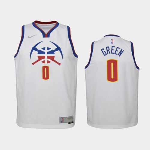 Youth 2021 Denver Nuggets #0 JaMychal Green White Earned Jersey