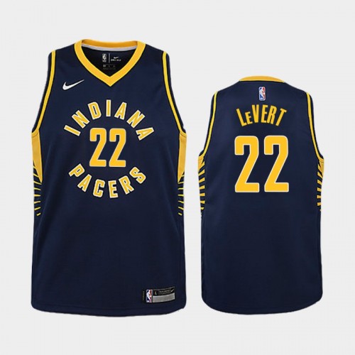 Youth 2021 Indiana Pacers #22 Caris LeVert Navy Icon Jersey