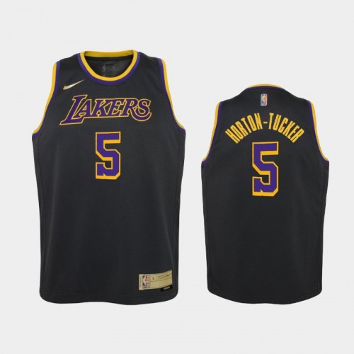 Youth 2021 Los Angeles Lakers #5 Talen Horton-Tucker Black Earned Jersey