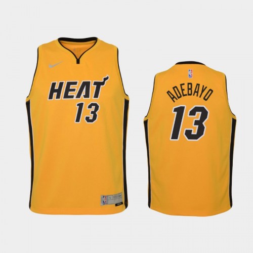 Youth 2021 Miami Heat #13 Bam Adebayo Yellow Earned Jersey