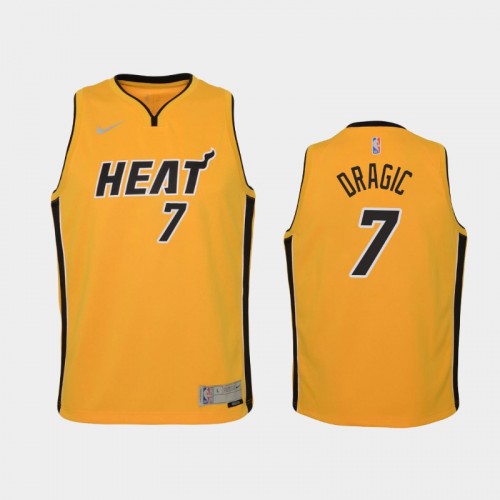 Youth 2021 Miami Heat #7 Goran Dragic Yellow Earned Jersey