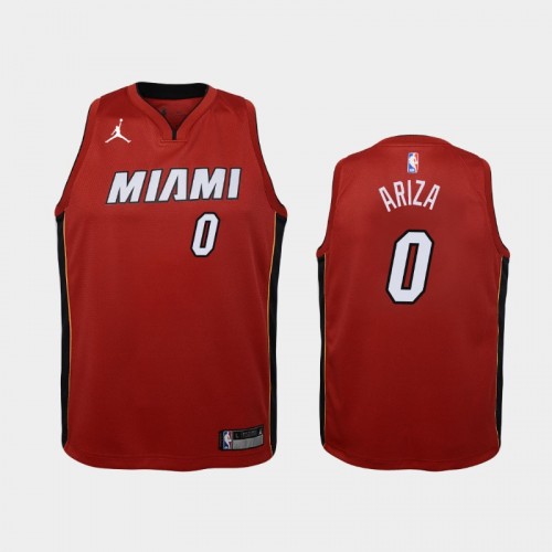 Youth 2021 Miami Heat #0 Trevor Ariza Red Statement Jersey