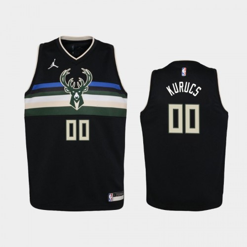 Youth 2021 Milwaukee Bucks #00 Rodion Kurucs Black Statement Jersey