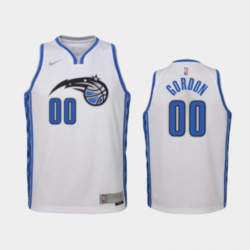 Youth 2021 Orlando Magic #00 Aaron Gordon White Earned Jersey