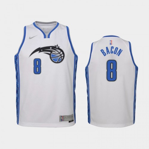 Youth 2021 Orlando Magic #8 Dwayne Bacon White Earned Jersey