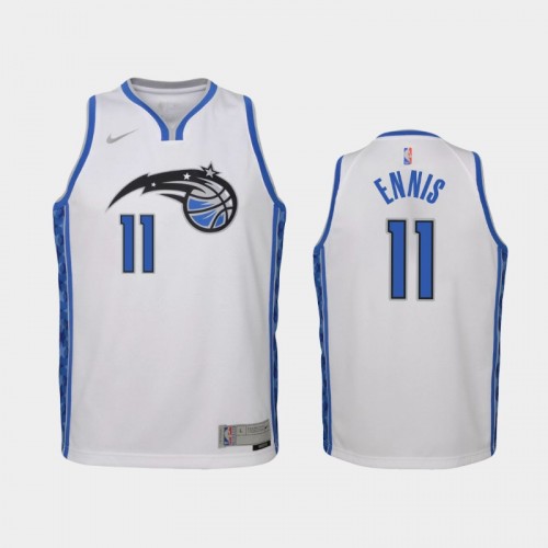 Youth 2021 Orlando Magic #11 James Ennis White Earned Jersey