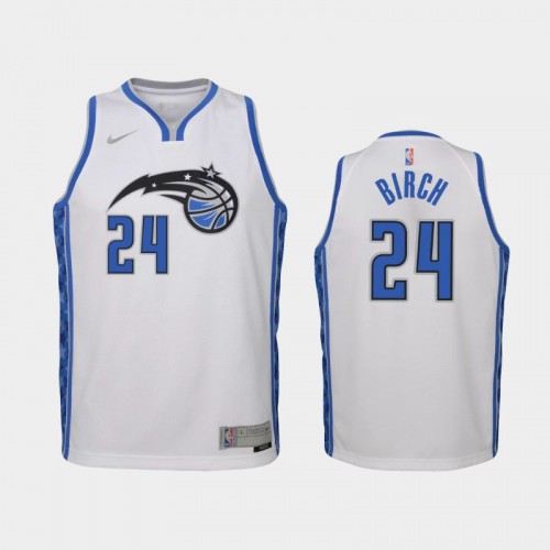 Youth 2021 Orlando Magic #24 Khem Birch White Earned Jersey