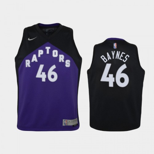 Youth 2021 Toronto Raptors #46 Aron Baynes Purple Earned Jersey