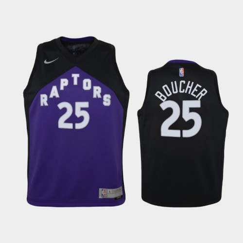 Youth 2021 Toronto Raptors #25 Chris Boucher Purple Earned Jersey