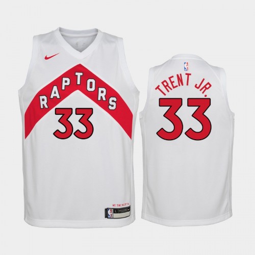 Youth 2021 Toronto Raptors #33 Gary Trent Jr. White Association Jersey