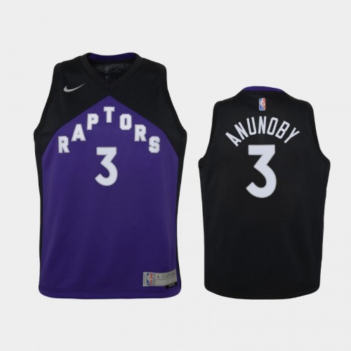 Youth 2021 Toronto Raptors #3 OG Anunoby Purple Earned Jersey