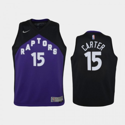 Youth 2021 Toronto Raptors #15 Vince Carter Purple Earned Jersey