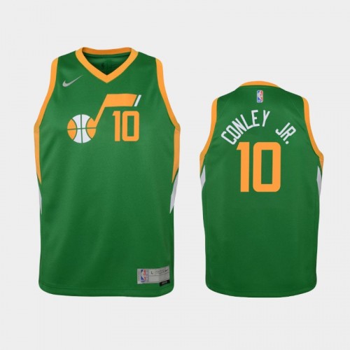 Youth 2021 Utah Jazz #10 Mike Conley Jr. Green Earned Jersey