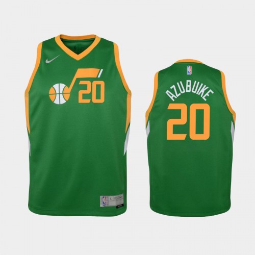 Youth 2021 Utah Jazz #20 Udoka Azubuike Green Earned Jersey