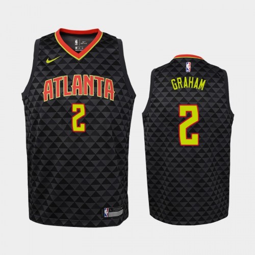 Youth Atlanta Hawks Icon #2 Treveon Graham 2019-20 Black Jersey