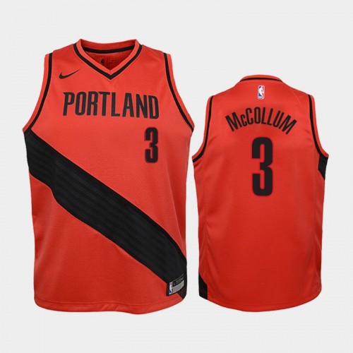 Youth Portland Trail Blazers Statement #3 C.J. McCollum Red 2019 season Jersey