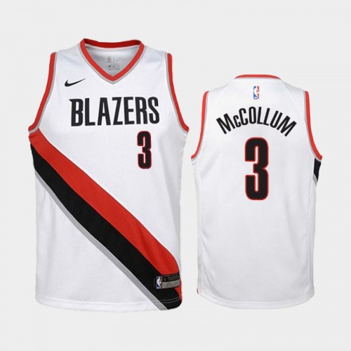 Youth Portland Trail Blazers C.J. McCollum #3 White 2018-19 Association Jersey