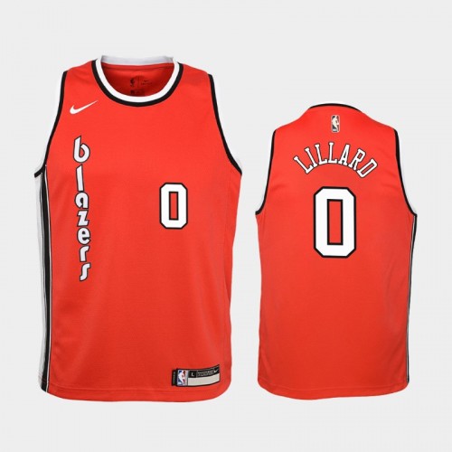 Youth Portland Trail Blazers 50th Season #0 Damian Lillard Red Classic Jersey