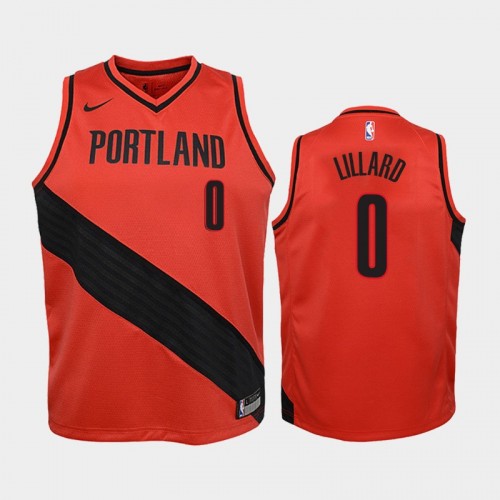 Youth Portland Trail Blazers Damian Lillard #0 Red 2018-19 Statement Jersey