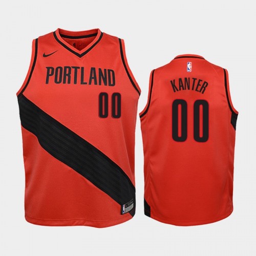 Youth Portland Trail Blazers Statement #00 Enes Kanter Red 2019 season Jersey