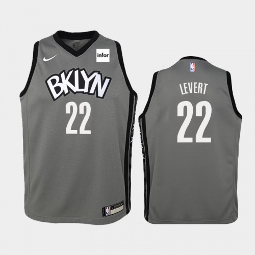 Youth Brooklyn Nets Statement #22 Caris LeVert 2019-20 Gray Jersey