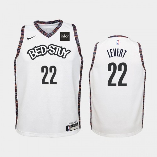 Youth Brooklyn Nets City #22 Caris LeVert 2019-20 White Jersey