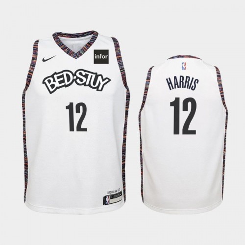 Youth Brooklyn Nets City #12 Joe Harris 2019-20 White Jersey