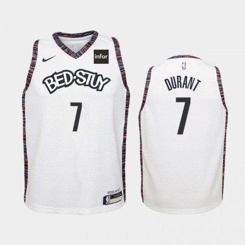 Youth Brooklyn Nets City #7 Kevin Durant 2019-20 White Jersey