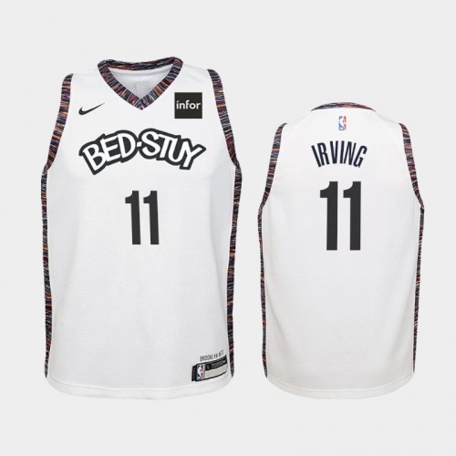 Youth Brooklyn Nets City #11 Kyrie Irving 2019-20 White Jersey
